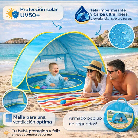 MiniOasis® – Carpa de Playa Pop Up con Piscina para Bebés