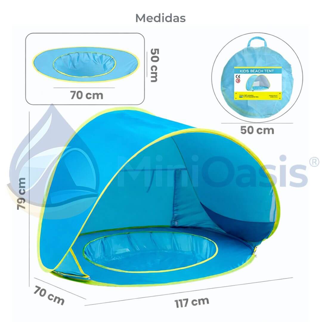 MiniOasis® – Carpa de Playa Pop Up con Piscina para Bebés