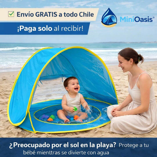 MiniOasis® – Carpa de Playa Pop Up con Piscina para Bebés
